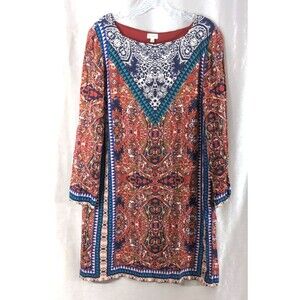 CREMIEUX Women’s Size 12 Sheath Dress Knee-Lenth Bohemian Floral